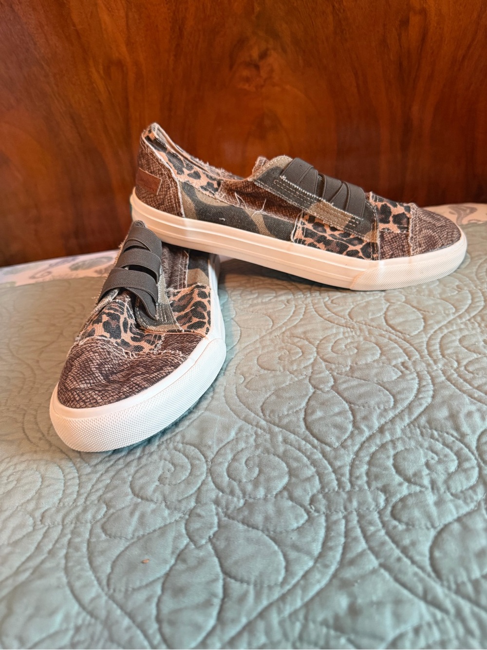 Blowfish Malibu Women’s 11 Animal Print Patchwork Sneakers NWOT